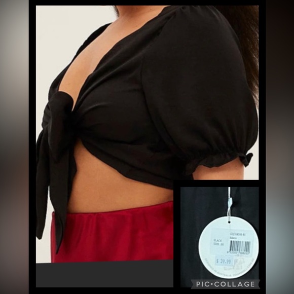 Bolero top with tie at the front. Black. You + All. Size 20. New with tags - Picture 3 of 11